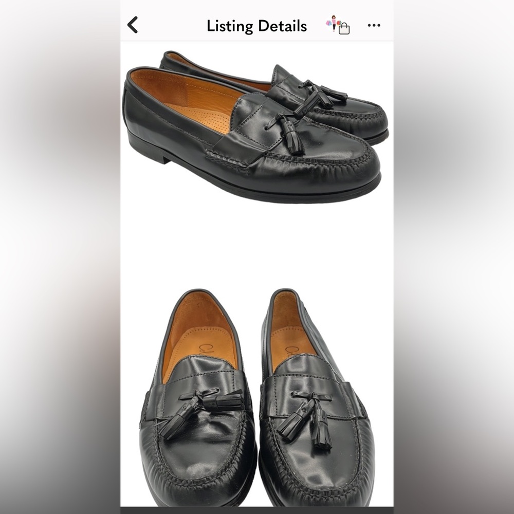 COLE HAAN Pinch Tassel Loafer Mens Size 11.5D Black Leather #03506